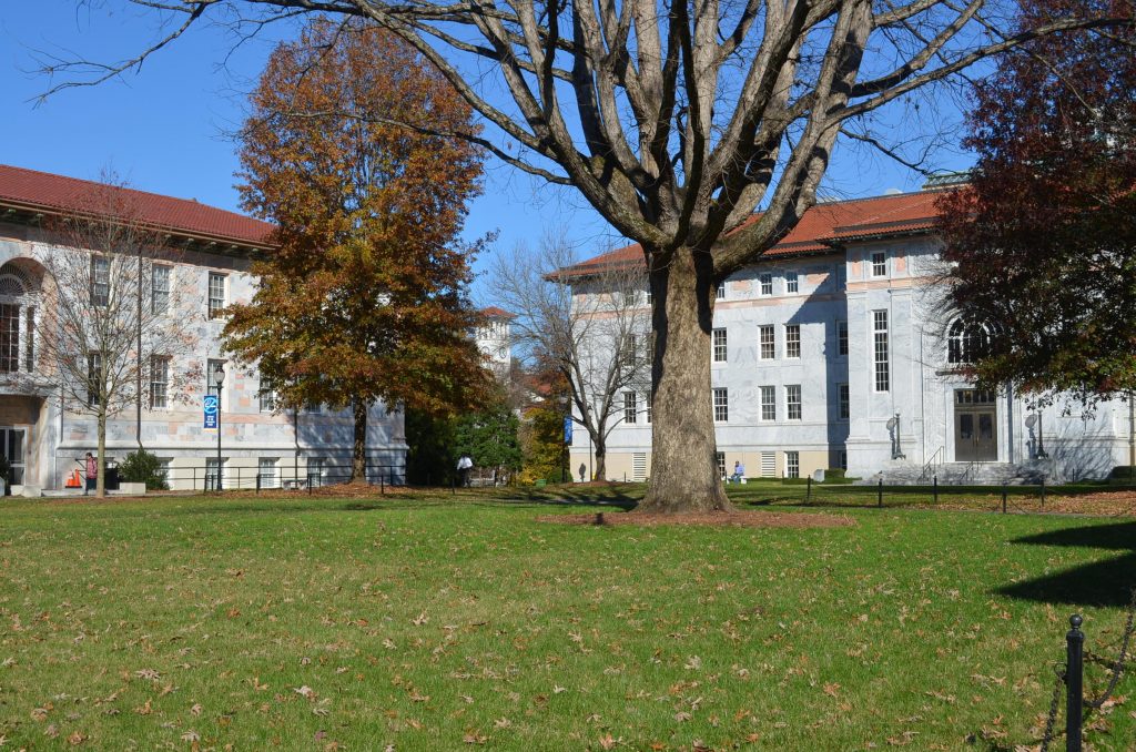 The main quad on Emory University's primary Druid Hills campus