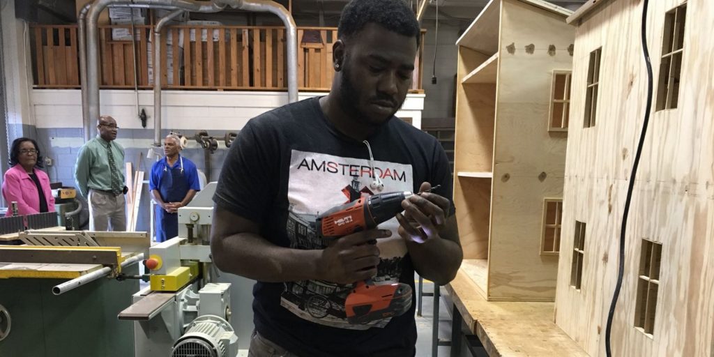 Keverth Carmichael, a first-year carpentry student at Atlanta Technical College, will soon benefit from the expansion of the HOPE Career Grant to the construction field.