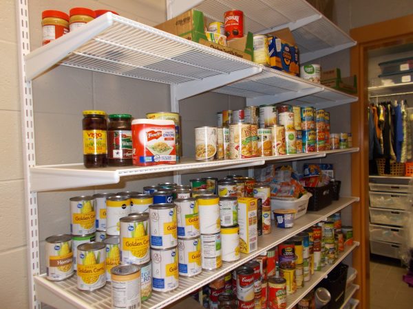 This is one of two pantries where students and families can come and get food to take home. (Martha Dalton/WABE)