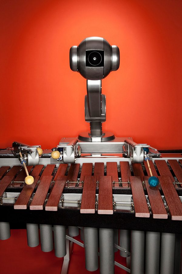 Gil Weinberg, founder of the Georgia Tech Center for Music Technology, will be bringing Shimon, a marimba-playing robot that has the ability to listen to other musicians and improvise along. (Georgia Tech)