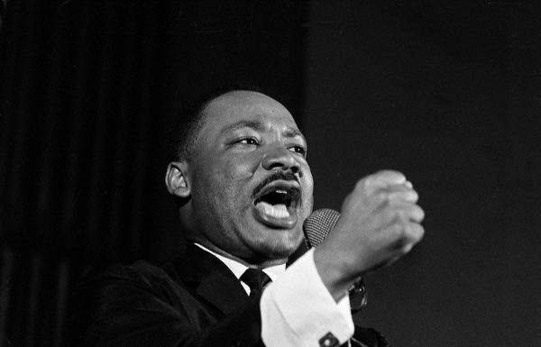Dr. Martin Luther King Jr. is shown giving a speech in Selma, Alabama, in 1965. (Horace Cort/Associated Press file)[/