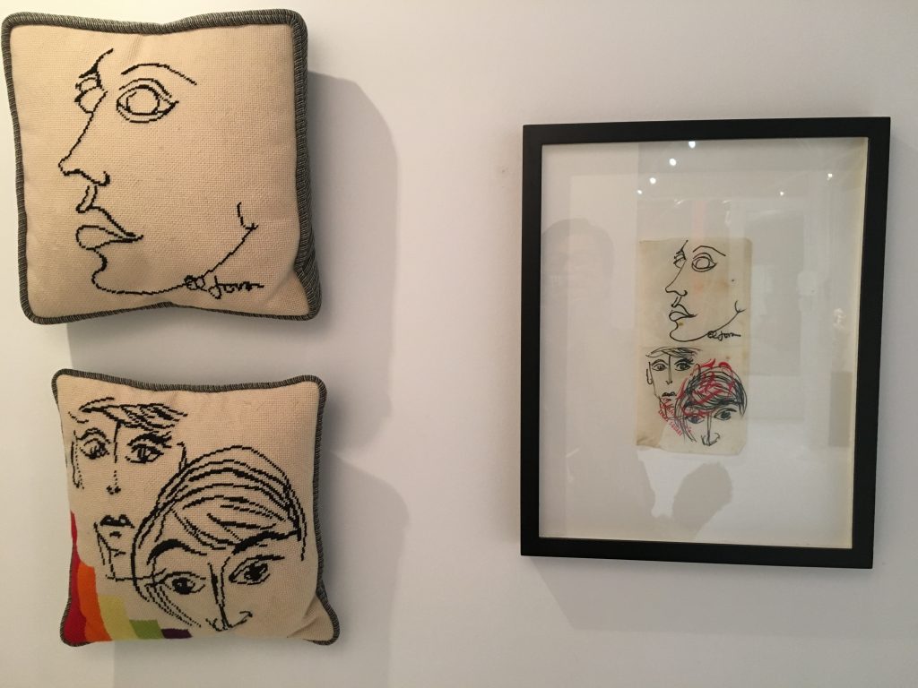 Henri Jova, the architect who designed Colony Square and is credited for Midtown Atlanta’s renaissance in the 1970s, did a drawing on a napkin that was immortalized in a pair of throw pillows. (Myke Johns/WABE)