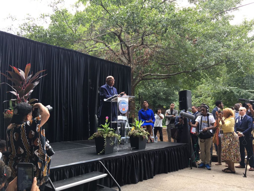 Atlanta Mayor Keisha Lance Bottoms and City Council members honored the civil rights icon and U.S. Rep. John Lewis at a ceremony Wednesday. (Tasnim Shamma/WABE)