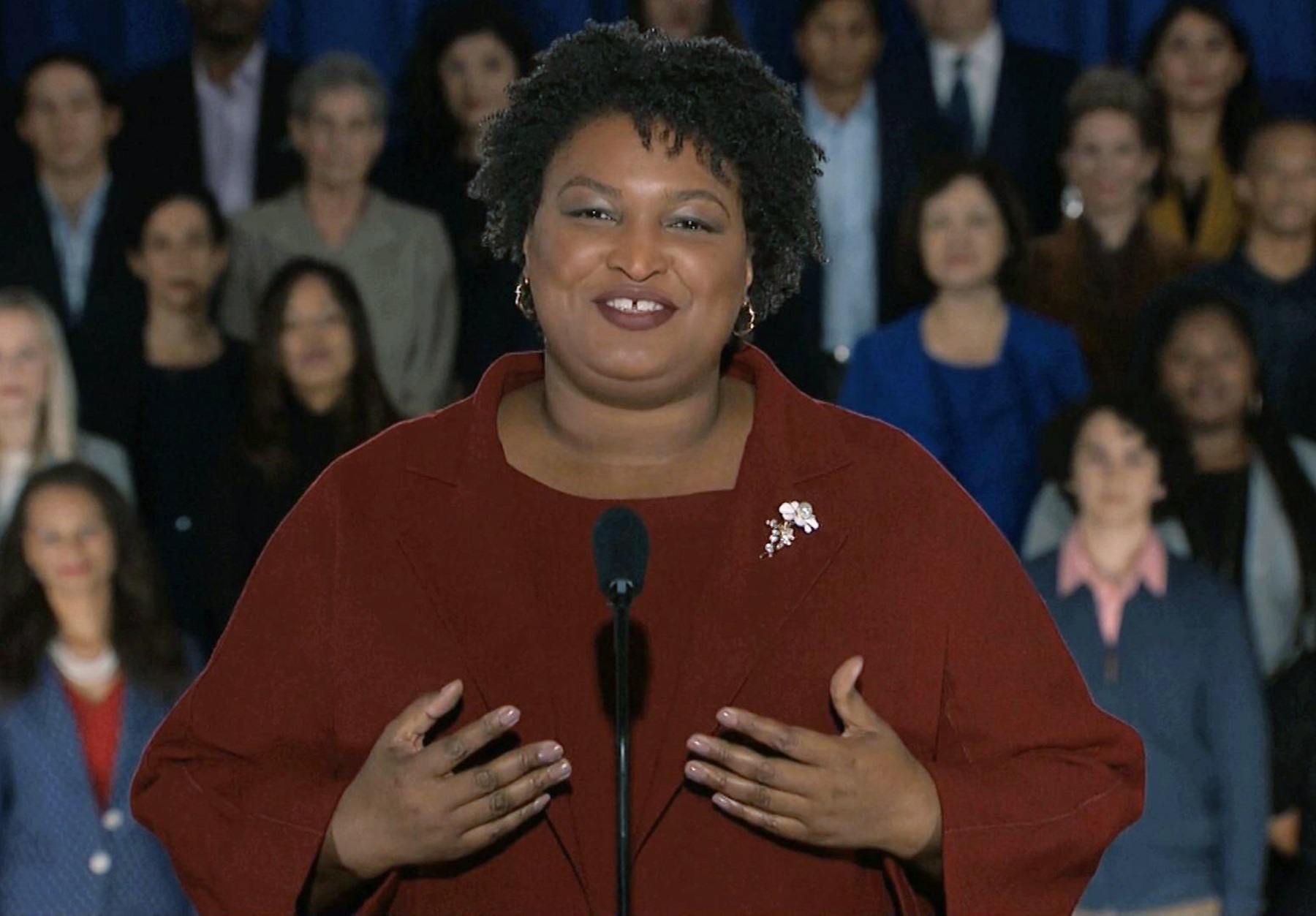 In Democratic Response, Abrams Sharply Rebukes President Trump