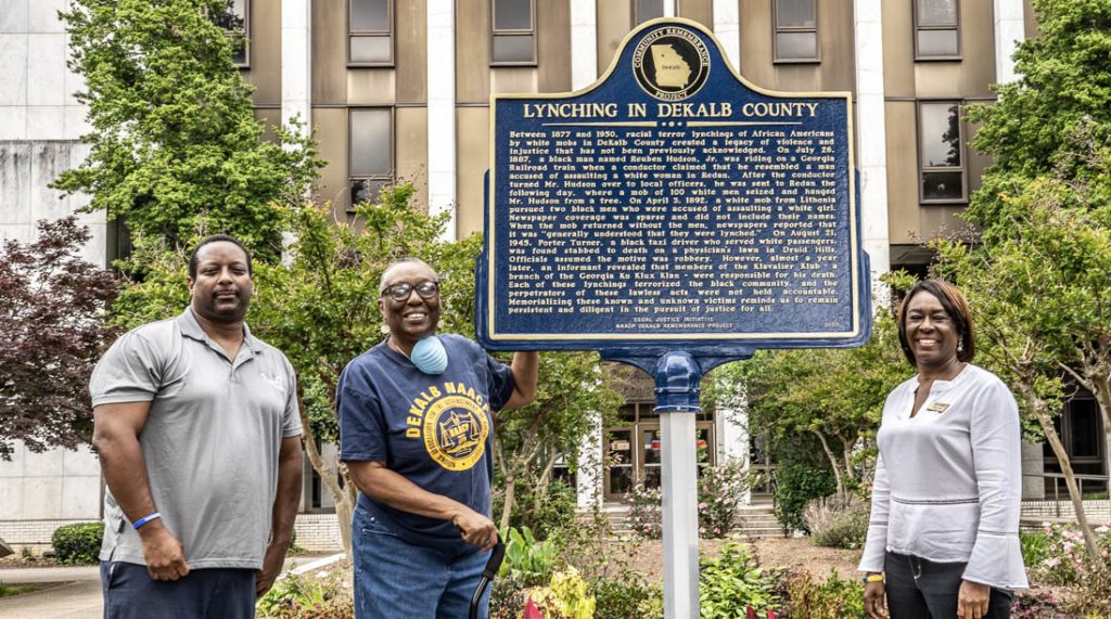 The DeKalb branch of the NAACP installed a marker to memorialize African American victims of lynching in the area.