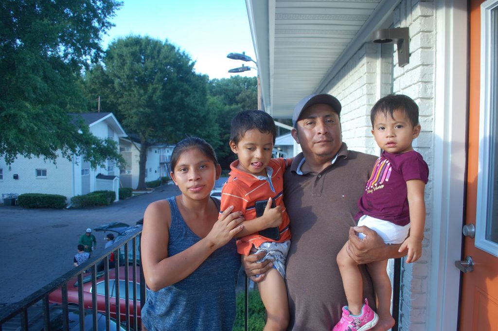 Adan Tobar and his family are among the tenants at Moores Mill Village in northwest Atlanta who recently received notices to move. (Stephannie Stokes/WABE)