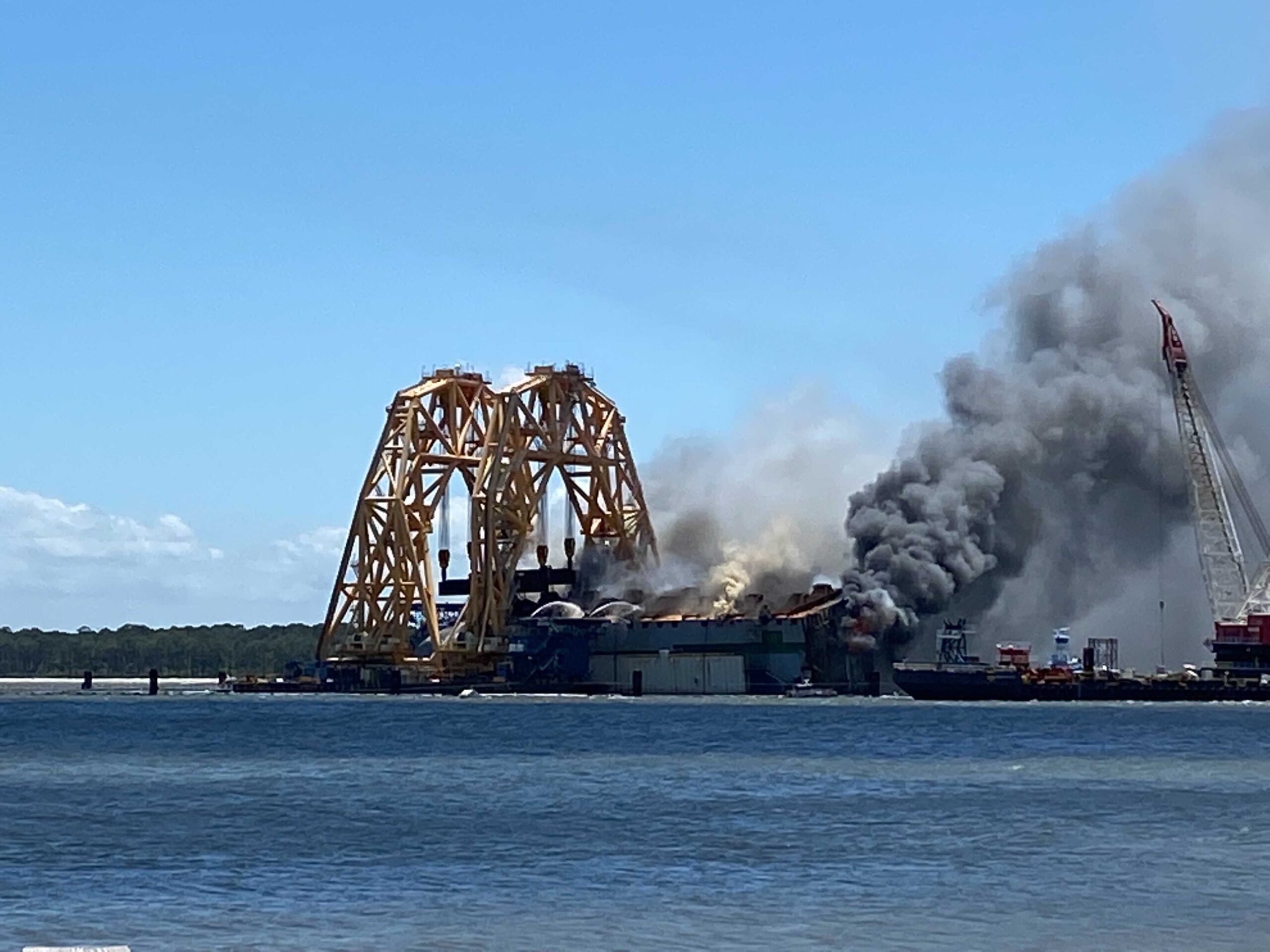 Flames Engulf Cargo Ship’s Remains Off Georgia Coast