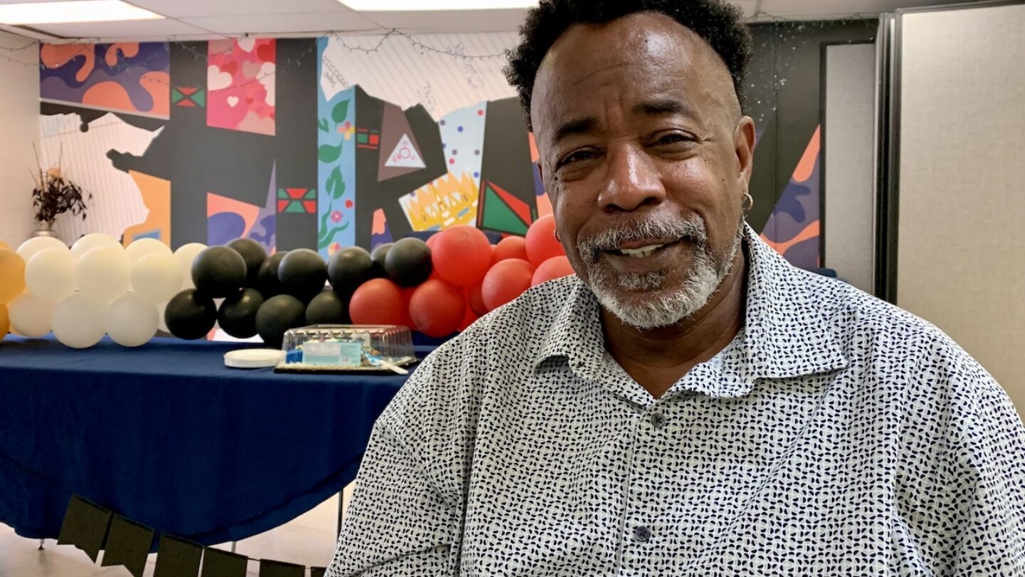 Malcolm Reid is the program director of Thrive SS, a nonprofit HIV advocacy organization focused on communities of color. He’s lived with HIV since the 1990s and said equity has to be at the center of distribution for any future HIV vaccine. (Jess Mador/WABE)