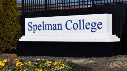 Spelman College sign at the school in Atlanta, Georgia