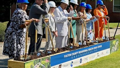 Fulton County, Atlanta and state officials celebrated the start of construction on the county's first new publicly funded Behavioral Health Crisis Center. (Jess Mador/WABE)