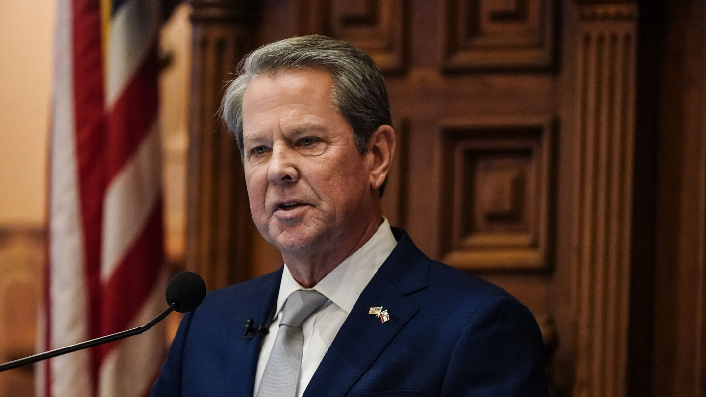 Georgia Gov. Brian Kemp delivers the State of the State speech, Jan. 11, 2024, in Atlanta.