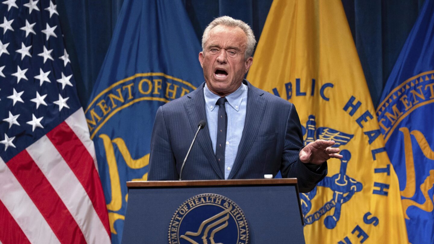 Health and Human Services Secretary Robert F. Kennedy Jr. speaks during a news conference.