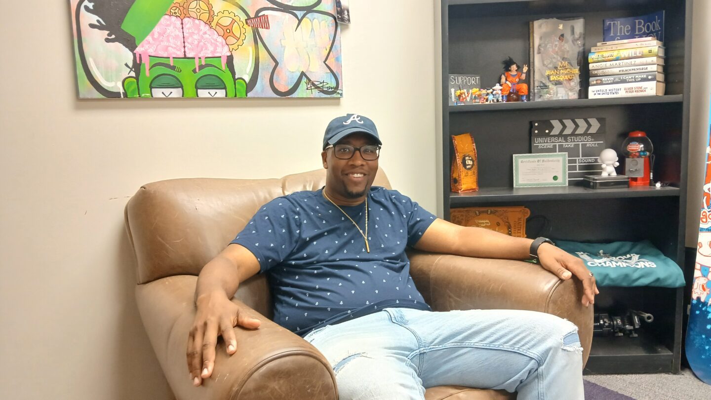 man on couch