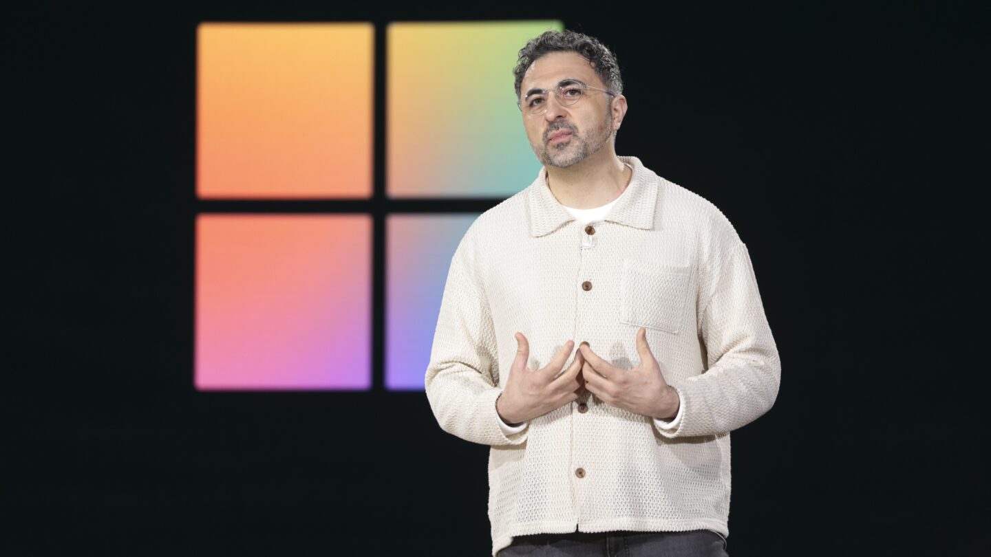 Microsoft AI CEO Mustafa Suleyman speaks during a presentation of the company's AI assistant, Copilot, ahead of a 50th Anniversary presentation at Microsoft headquarters, Friday, April 4, 2024, in Redmond, Wash.
