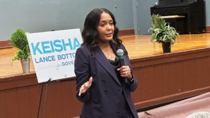 Atlanta Mayor Keisha Lance Bottoms speaks during a campaign stop in her 2026 Democratic bid for governor on Monday, Nov. 17, 2025 in Columbus, Ga.