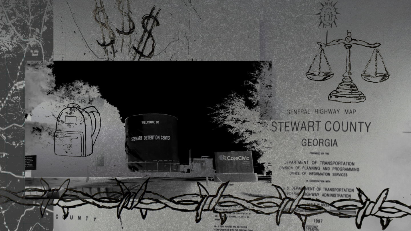 A collage of photos that portray criminal justice elements from Stewart County, Georgia.