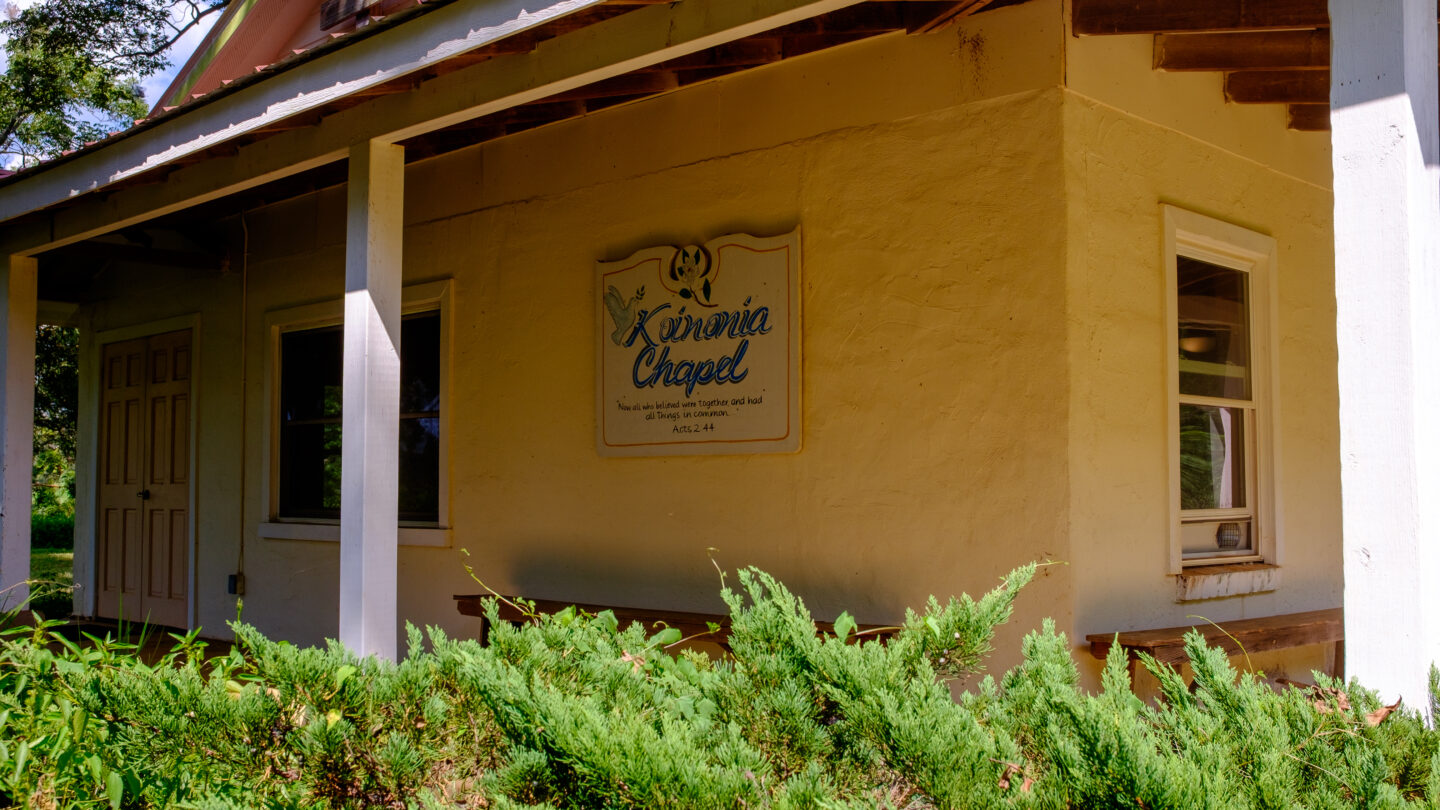 The outside of the building for Koinonia Chapel