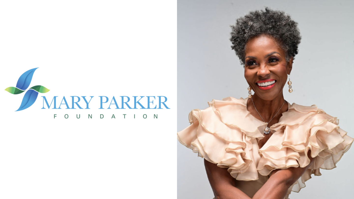 On the left, the logo of the Mary Parker Foundation. On the right, a portrait of Mary Parker