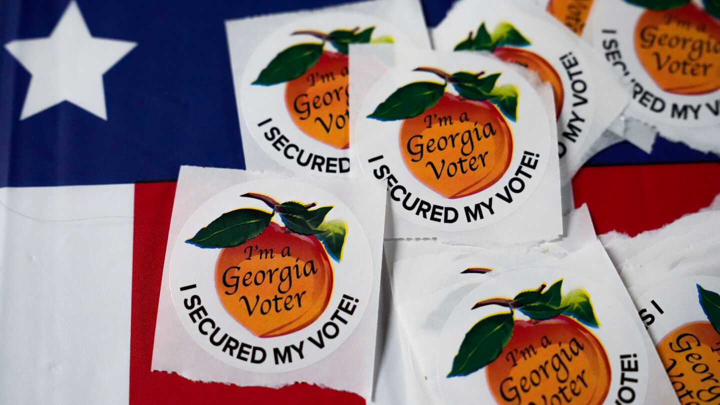 Georgia peach voting stickers