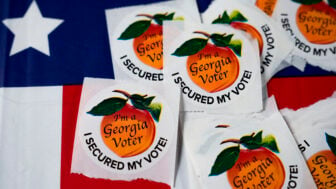 Georgia peach voting stickers