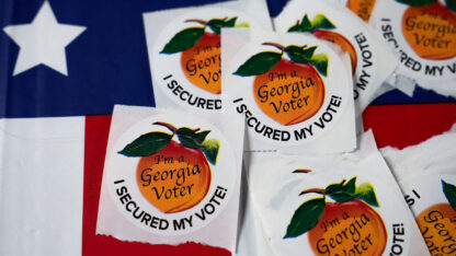 Georgia peach voting stickers