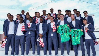 A group of men chosen for the U.S. national team to play in the 2026 world cup