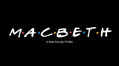 The title graphic for M.A.C.B.E.T.H., a parody thriller staged at Art Farm at Serenbe in Chattahoochee Hills, Georgia, through May 17, 2026.