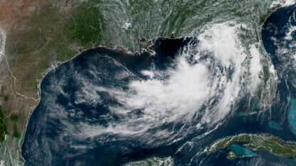 Tropical depression nearing US Gulf Coast set to become a tropical storm, forecasters say