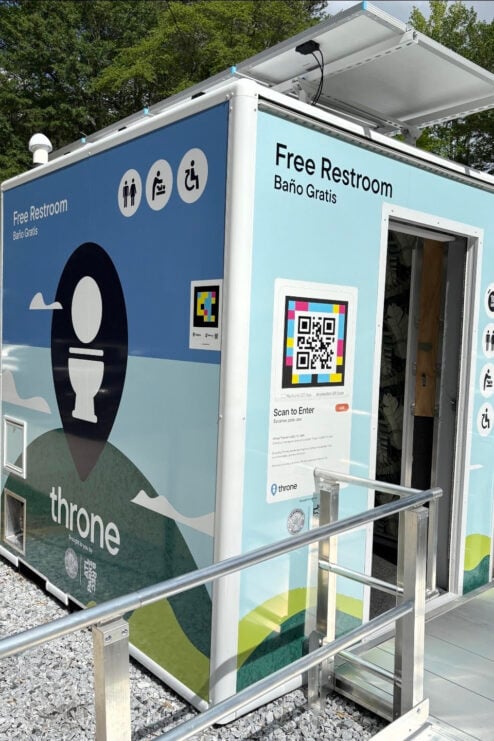 A portable public restroom in Atlanta.