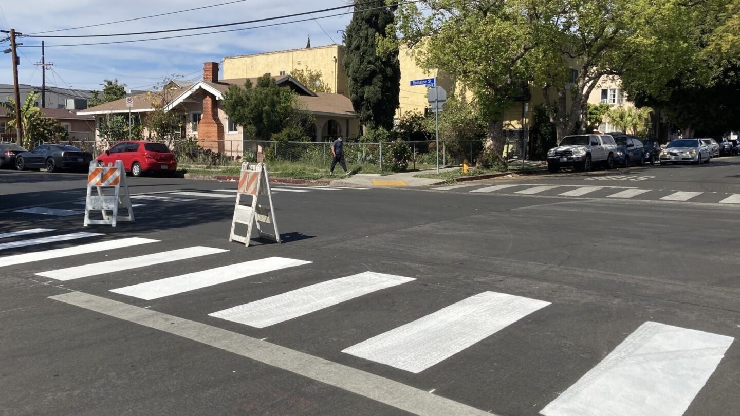 A secretive LA group has a new mission paint untouched crosswalks WABE